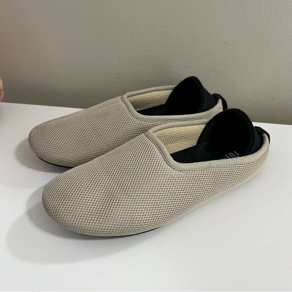 Mahabis Summer Slip-On Mesh Slipper Shoe in Beige / Black - Size EU37